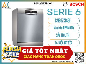 Máy rửa chén bát độc lập Bosch SMS6ZCI49E - Series 6 - Sấy Zeolith - Made in Germany